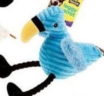 plush parrot squeaky dog toy 28cm