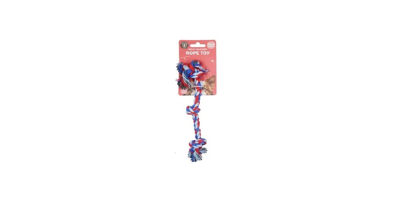 Colourful Knotted Cotton Rope toy - 25cm