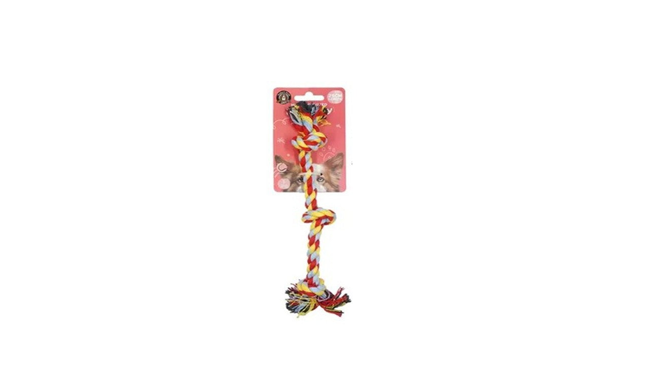 Colourful Knotted Cotton Rope toy - 25cm