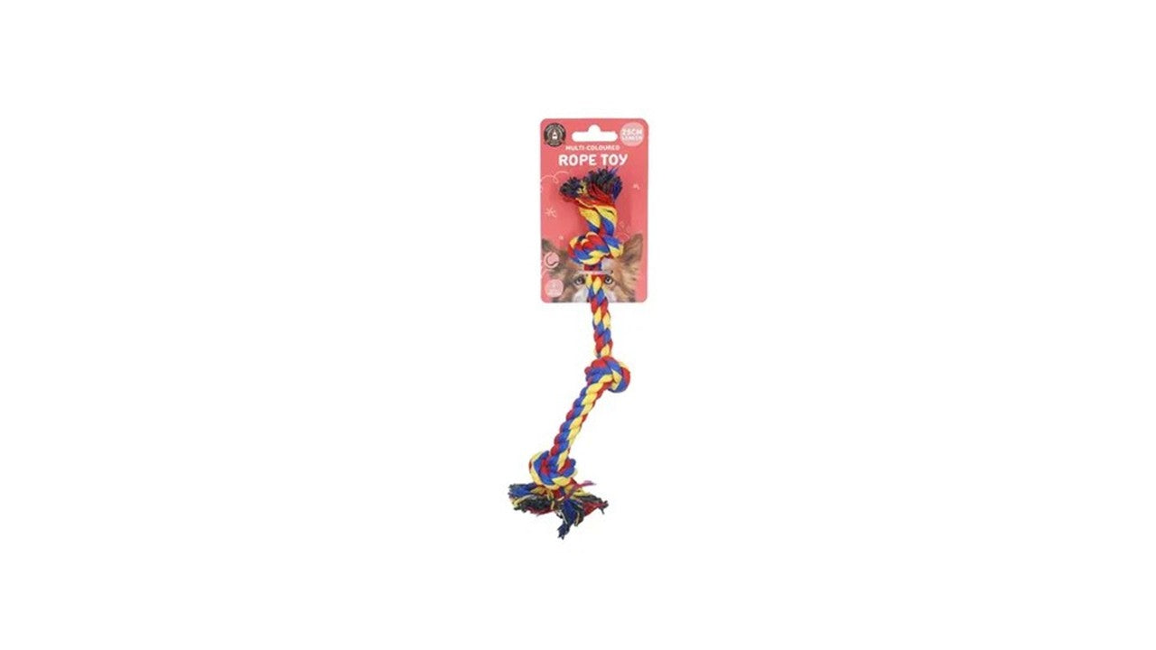 Colourful Knotted Cotton Rope toy - 25cm