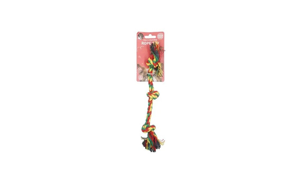 Colourful Knotted Cotton Rope toy - 25cm