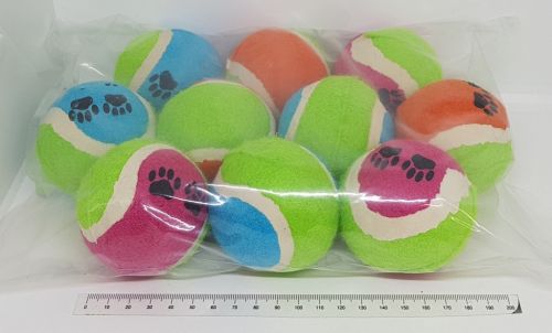Dog Toy Ball - Paw Print Tennis Ball 65mm