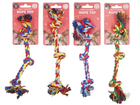 Colourful Knotted Cotton Rope toy - 25cm