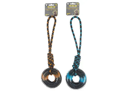 BLUE TPR SPIKE RING WITH ROPE